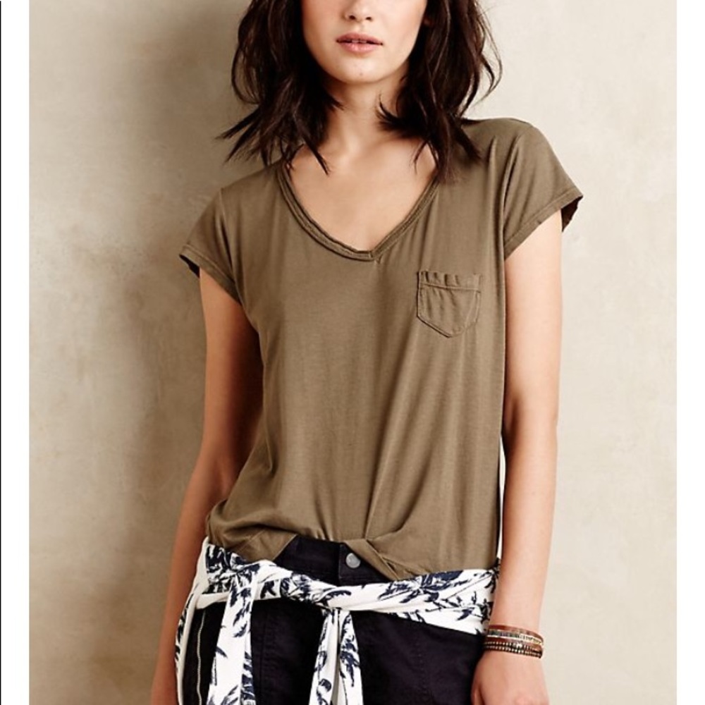 Army green T.la tee from Anthropologie